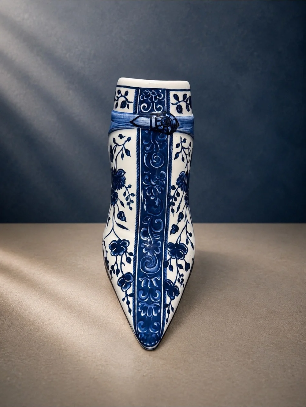 Authentic Delft Blue Porcelain High Heel Shoe Figurine